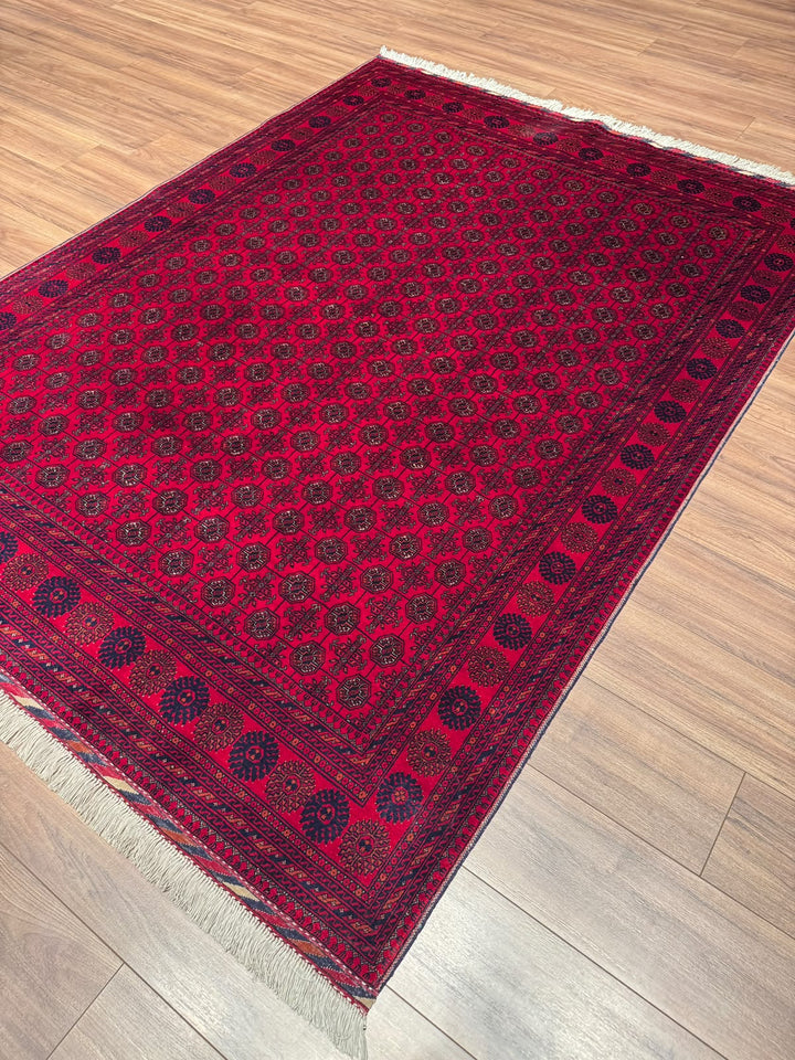 Afgan Halısı Bilcik Buhara Orijinal El Dokuması Kök Boya Yün 175x232 4.06 Metrekare - 5x7 ft