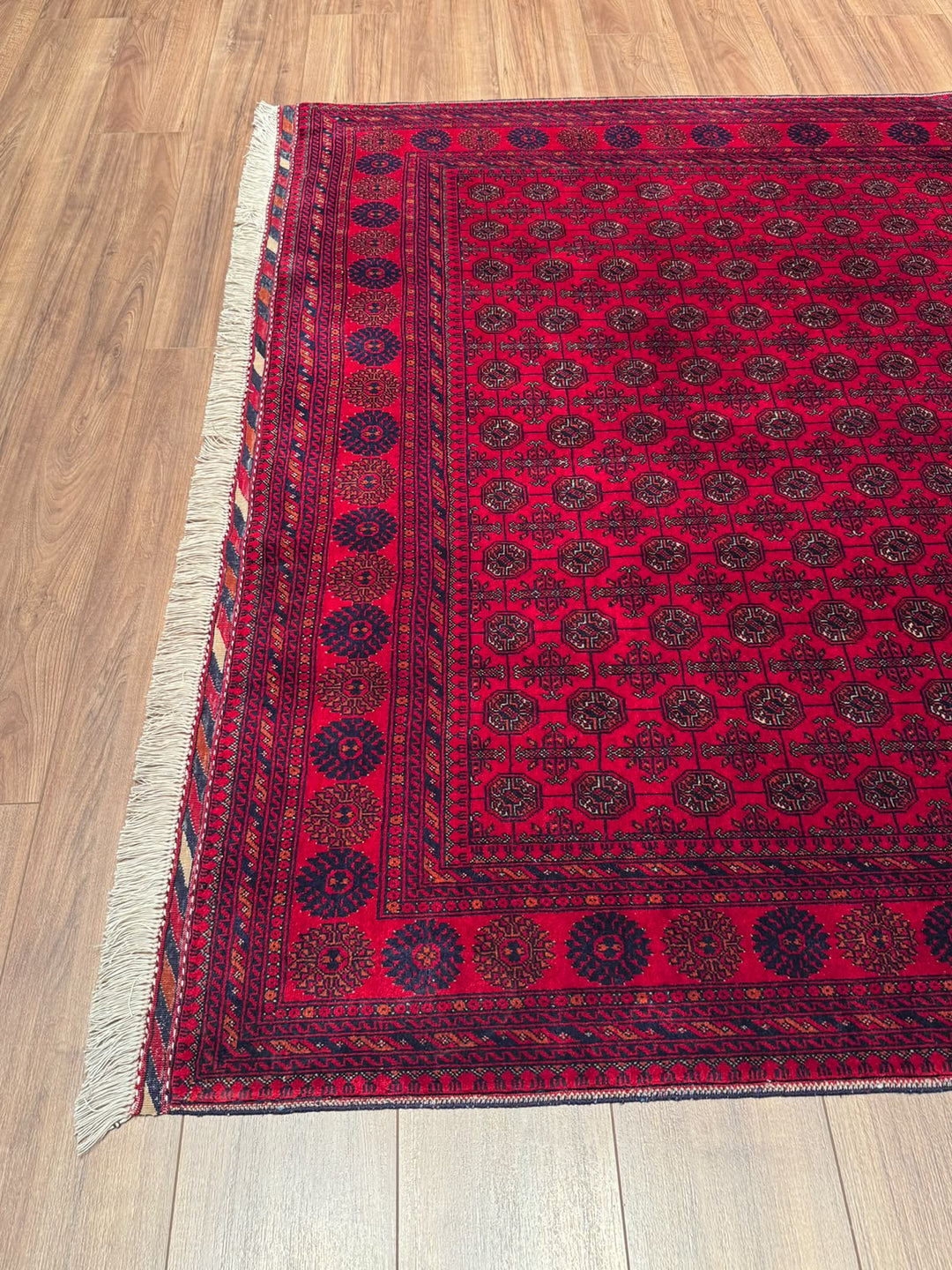 Afgan Halısı Bilcik Buhara Orijinal El Dokuması Kök Boya Yün 175x232 4.06 Metrekare - 5x7 ft