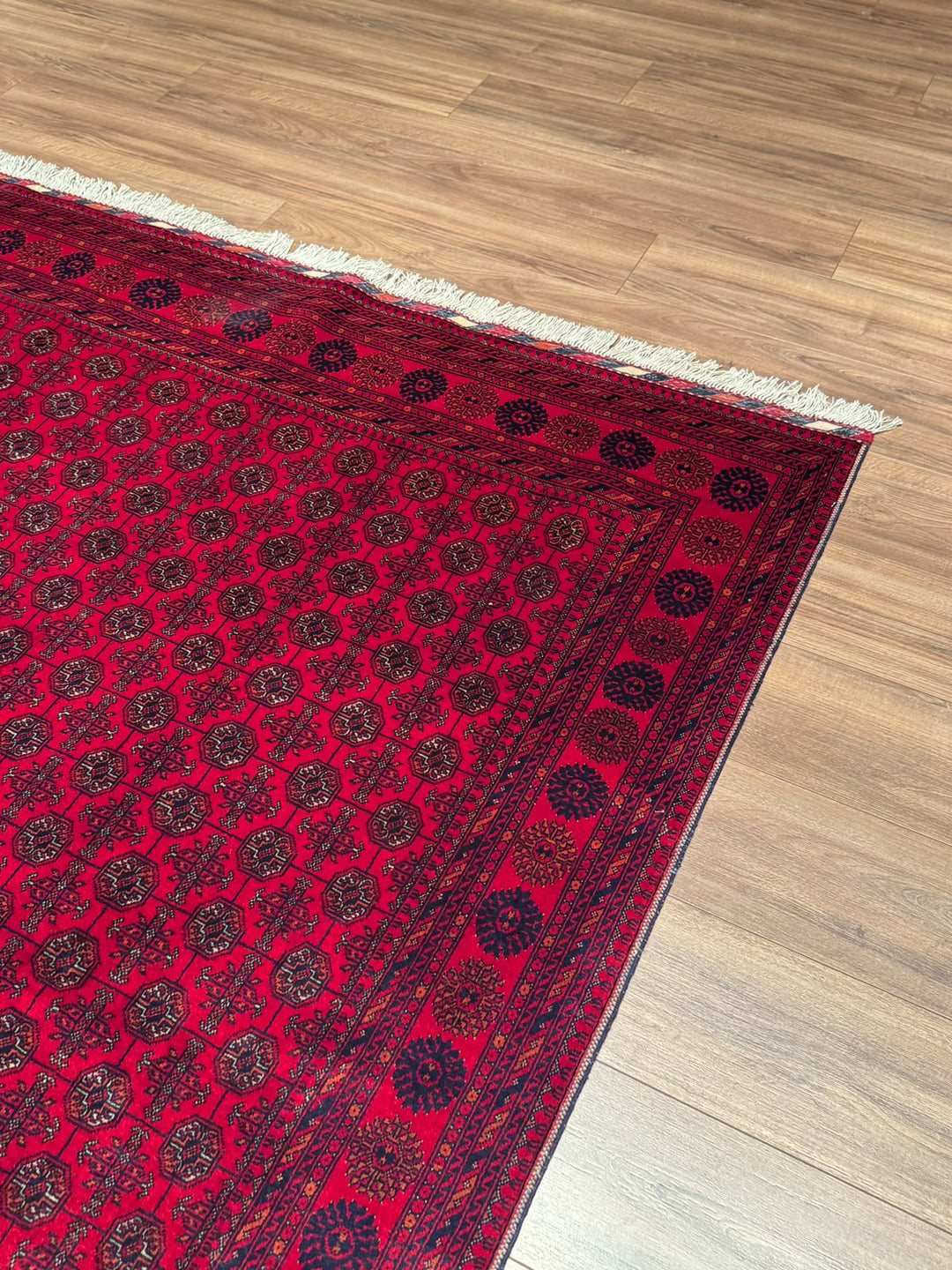 Afgan Halısı Bilcik Buhara Orijinal El Dokuması Kök Boya Yün 175x232 4.06 Metrekare - 5x7 ft