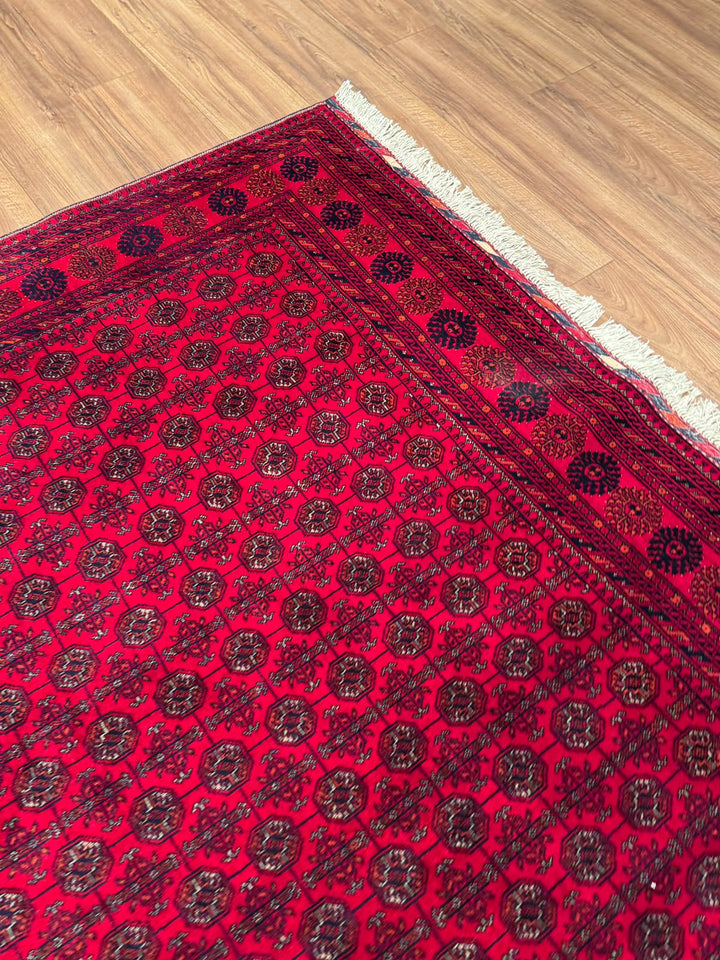 Afgan Halısı Bilcik Buhara Orijinal El Dokuması Kök Boya Yün 175x232 4.06 Metrekare - 5x7 ft