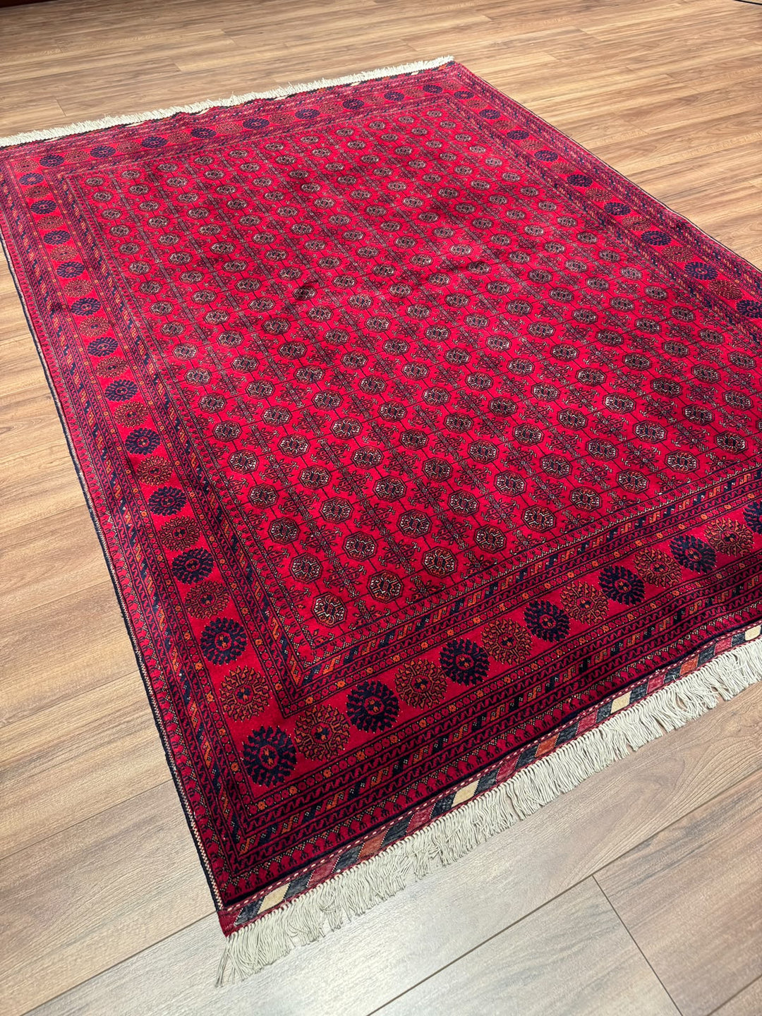 Afgan Halısı Bilcik Buhara Orijinal El Dokuması Kök Boya Yün 175x232 4.06 Metrekare - 5x7 ft