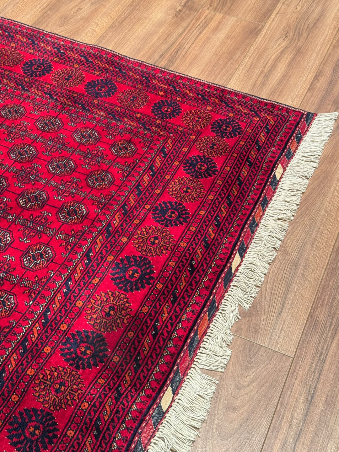 Afgan Halısı Bilcik Buhara Orijinal El Dokuması Kök Boya Yün 175x232 4.06 Metrekare - 5x7 ft