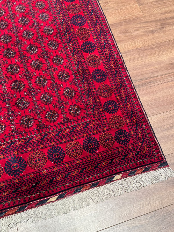 Afgan Halısı Bilcik Buhara Orijinal El Dokuması Kök Boya Yün 175x232 4.06 Metrekare - 5x7 ft