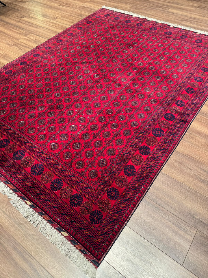 Afgan Halısı Bilcik Buhara Orijinal El Dokuması Kök Boya Yün 175x232 4.06 Metrekare - 5x7 ft