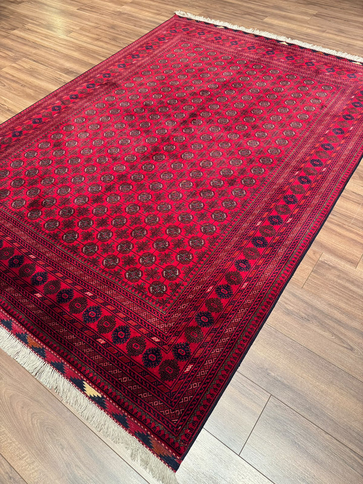 Afgan Halısı Bilcik Buhara Orijinal El Dokuması Kök Boya Yün 169x235 3.97 Metrekare - 5x7 ft