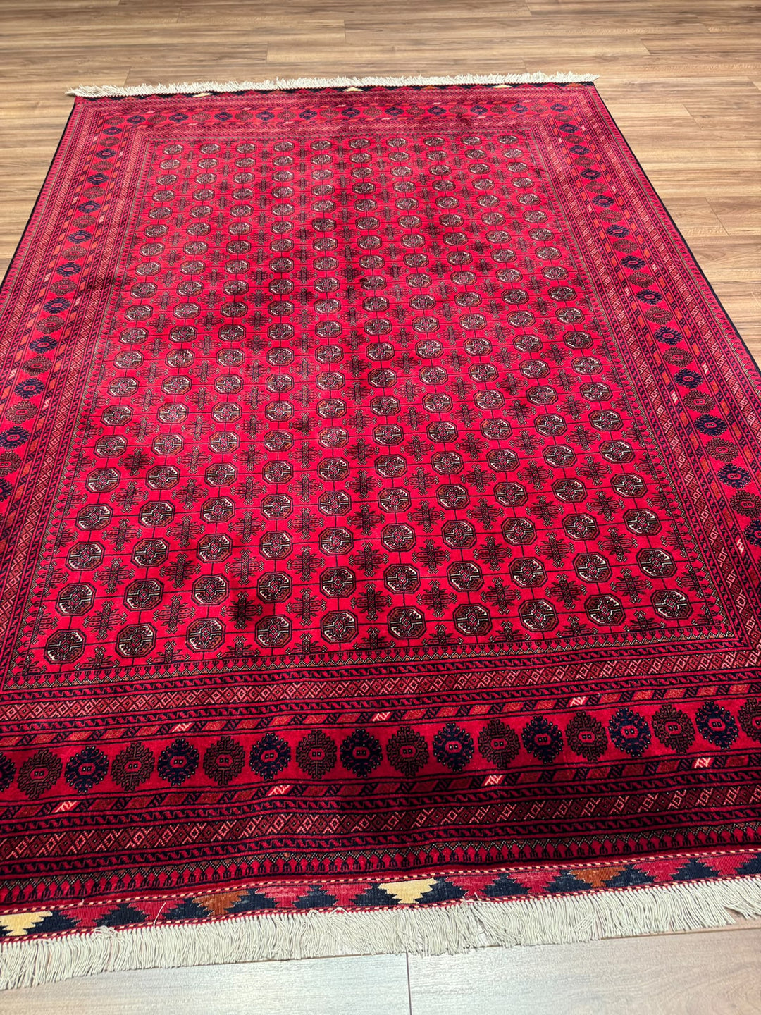 Afgan Halısı Bilcik Buhara Orijinal El Dokuması Kök Boya Yün 169x235 3.97 Metrekare - 5x7 ft