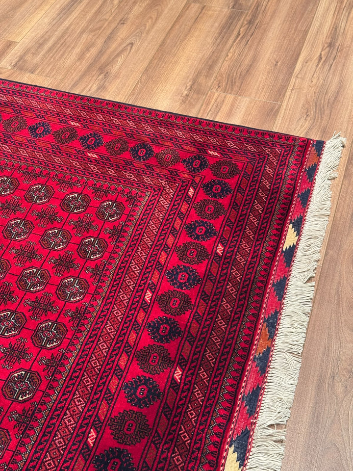 Afgan Halısı Bilcik Buhara Orijinal El Dokuması Kök Boya Yün 169x235 3.97 Metrekare - 5x7 ft