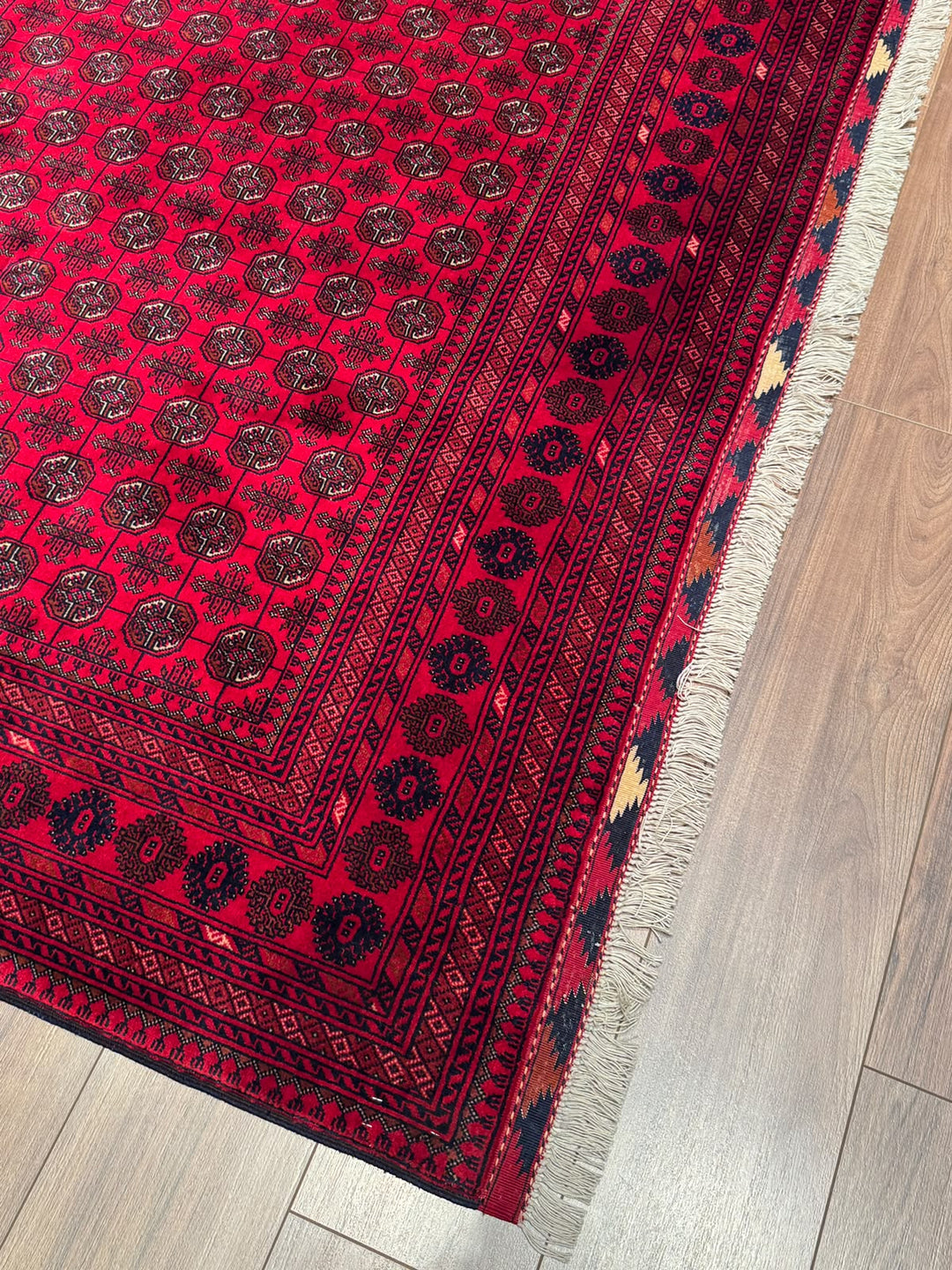 Afgan Halısı Bilcik Buhara Orijinal El Dokuması Kök Boya Yün 169x235 3.97 Metrekare - 5x7 ft