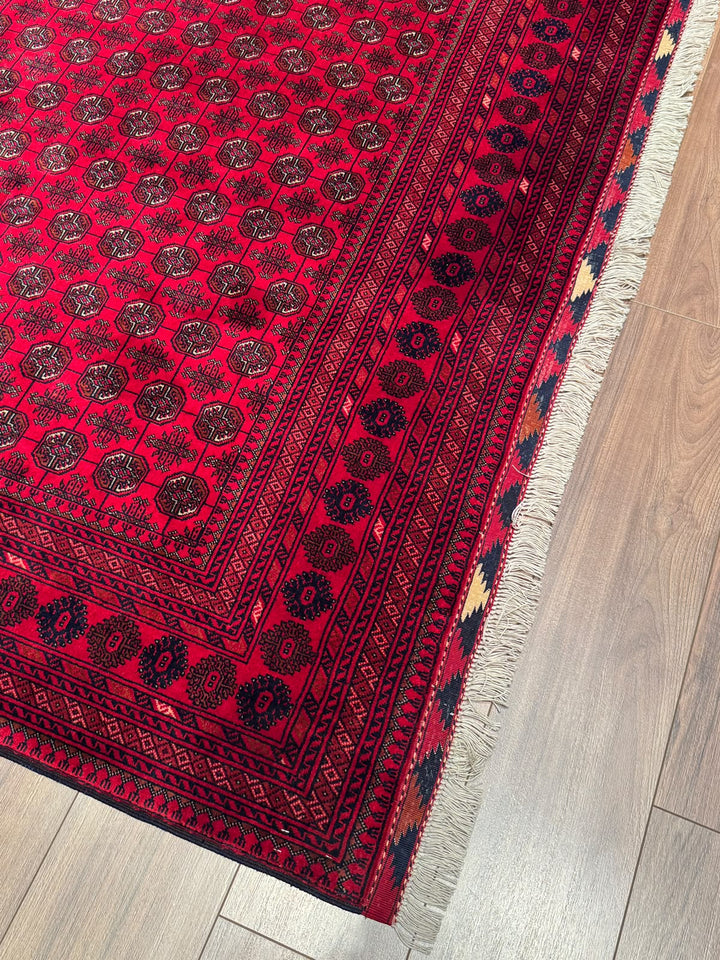 Afgan Halısı Bilcik Buhara Orijinal El Dokuması Kök Boya Yün 169x235 3.97 Metrekare - 5x7 ft