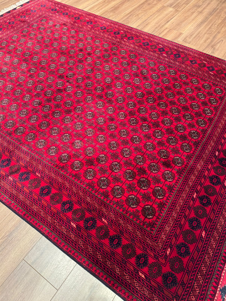 Afgan Halısı Bilcik Buhara Orijinal El Dokuması Kök Boya Yün 169x235 3.97 Metrekare - 5x7 ft