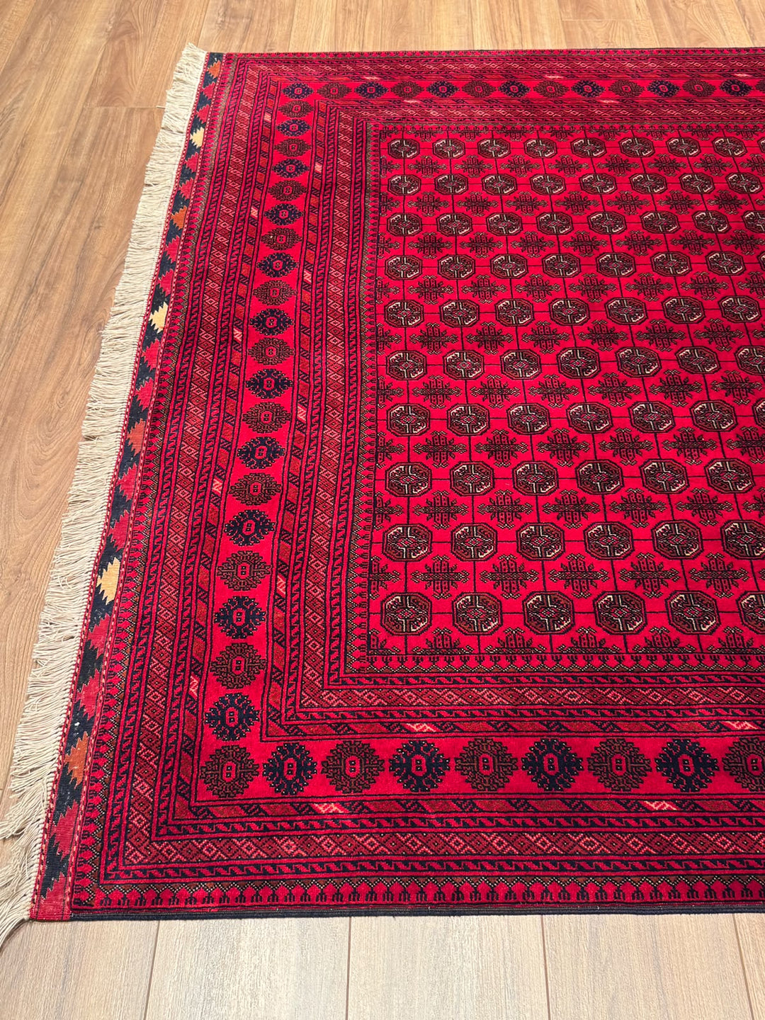 Afgan Halısı Bilcik Buhara Orijinal El Dokuması Kök Boya Yün 169x235 3.97 Metrekare - 5x7 ft