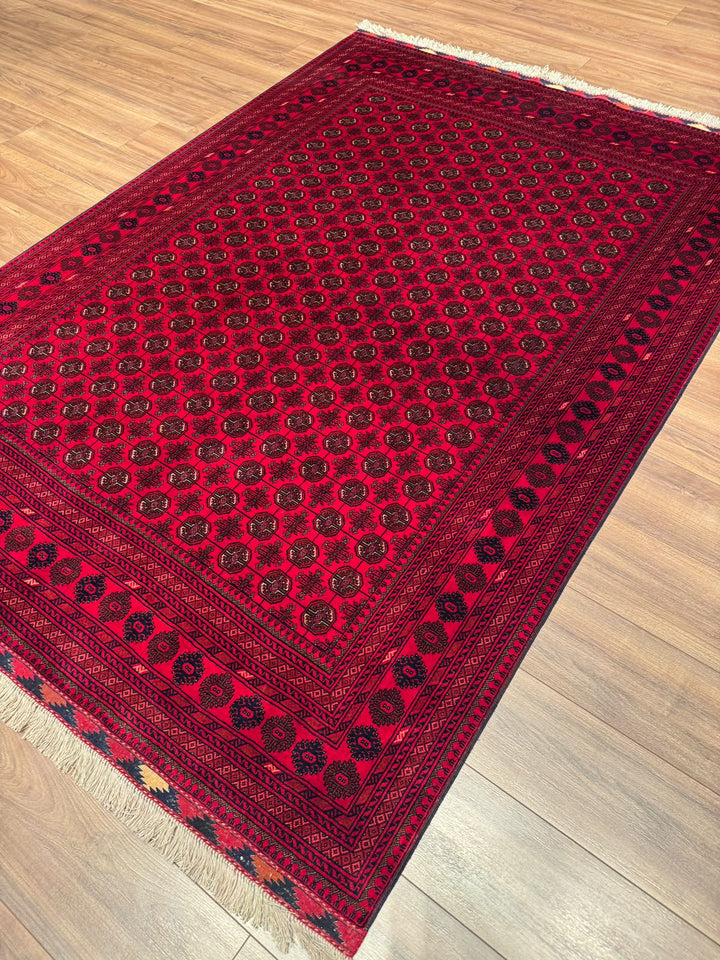 Afgan Halısı Bilcik Buhara Orijinal El Dokuması Kök Boya Yün 169x235 3.97 Metrekare - 5x7 ft