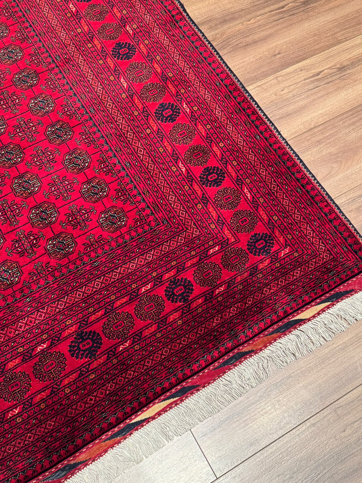 Afgan Halısı Bilcik Buhara Orijinal El Dokuması Kök Boya Yün 196x293 5.74 Metrekare - 7x10 ft