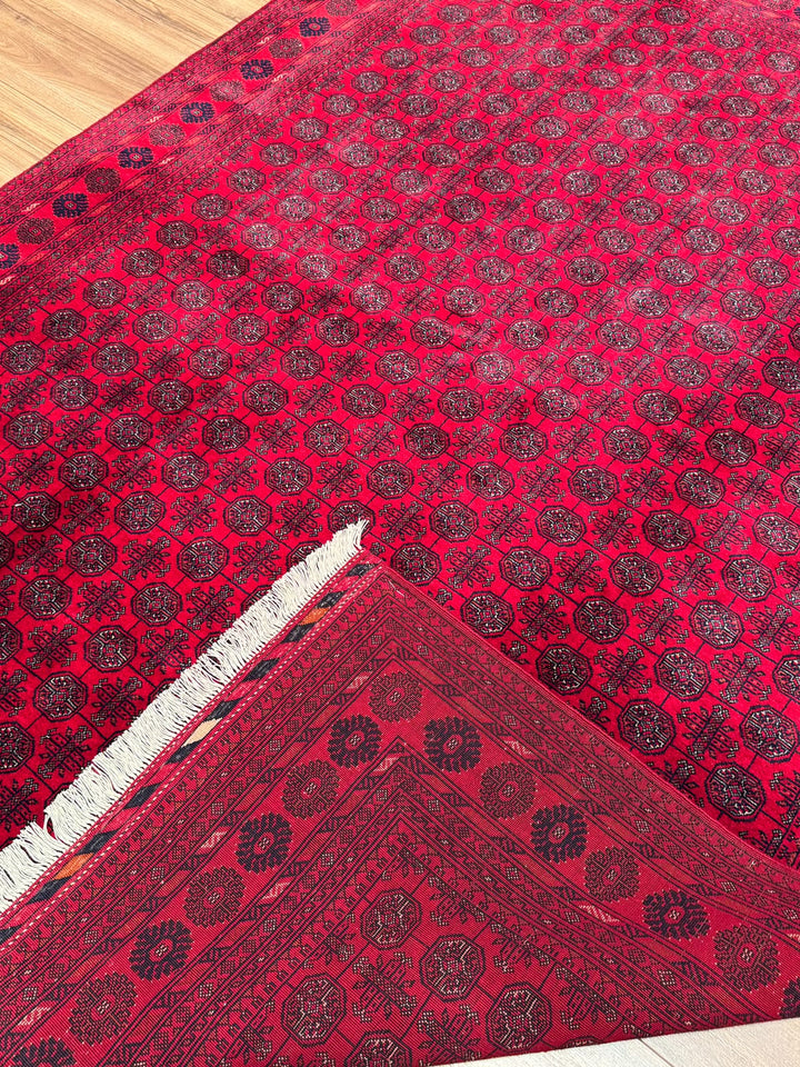 Afgan Halısı Bilcik Buhara Orijinal El Dokuması Kök Boya Yün 168x231 3.88 Metrekare - 5x7 ft