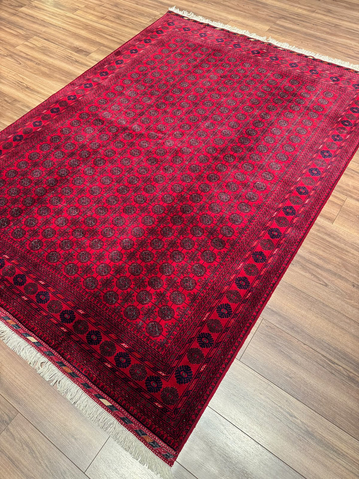 Afgan Halısı Bilcik Buhara Orijinal El Dokuması Kök Boya Yün 168x231 3.88 Metrekare - 5x7 ft