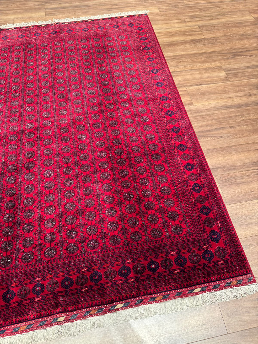 Afgan Halısı Bilcik Buhara Orijinal El Dokuması Kök Boya Yün 168x231 3.88 Metrekare - 5x7 ft