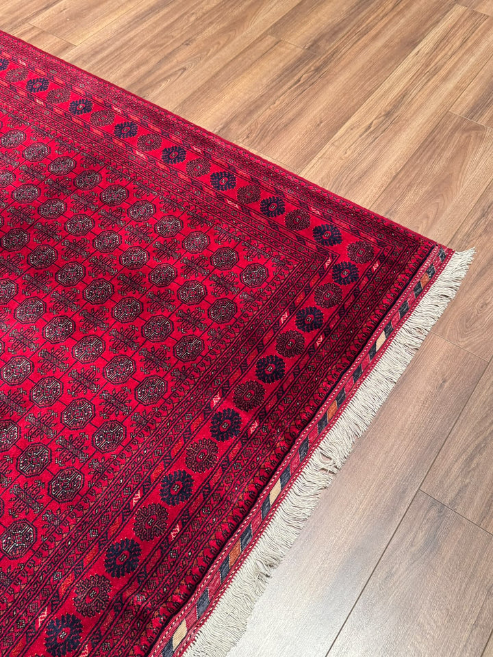 Afgan Halısı Bilcik Buhara Orijinal El Dokuması Kök Boya Yün 168x231 3.88 Metrekare - 5x7 ft