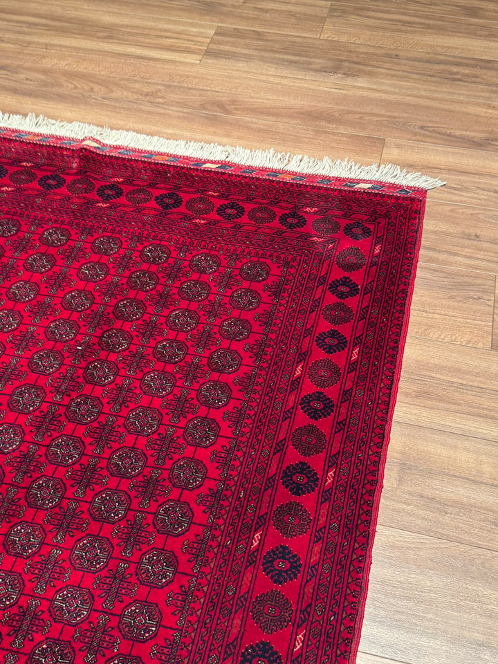 Afgan Halısı Bilcik Buhara Orijinal El Dokuması Kök Boya Yün 168x231 3.88 Metrekare - 5x7 ft