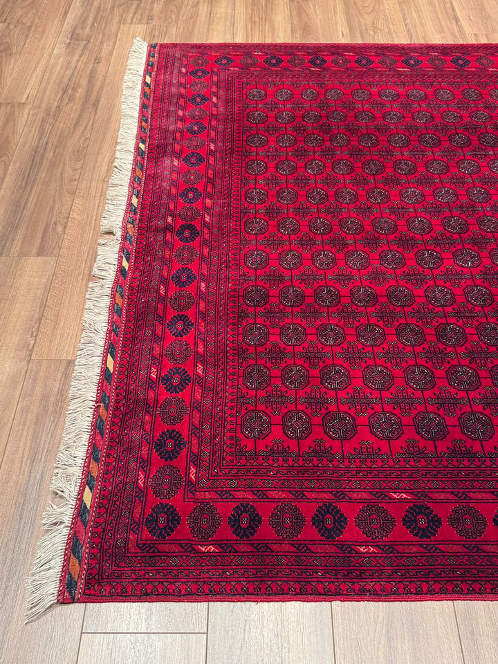 Afgan Halısı Bilcik Buhara Orijinal El Dokuması Kök Boya Yün 168x231 3.88 Metrekare - 5x7 ft