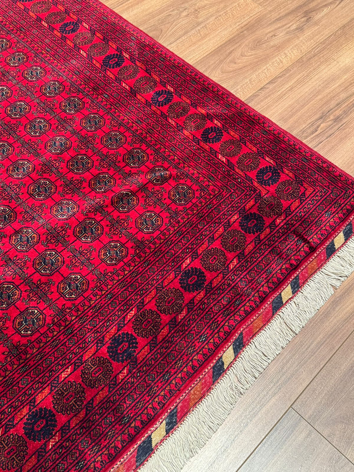 Afgan Halısı Bilcik Buhara Orijinal El Dokuması Kök Boya Yün 151x199 3 Metrekare - 5x7 ft