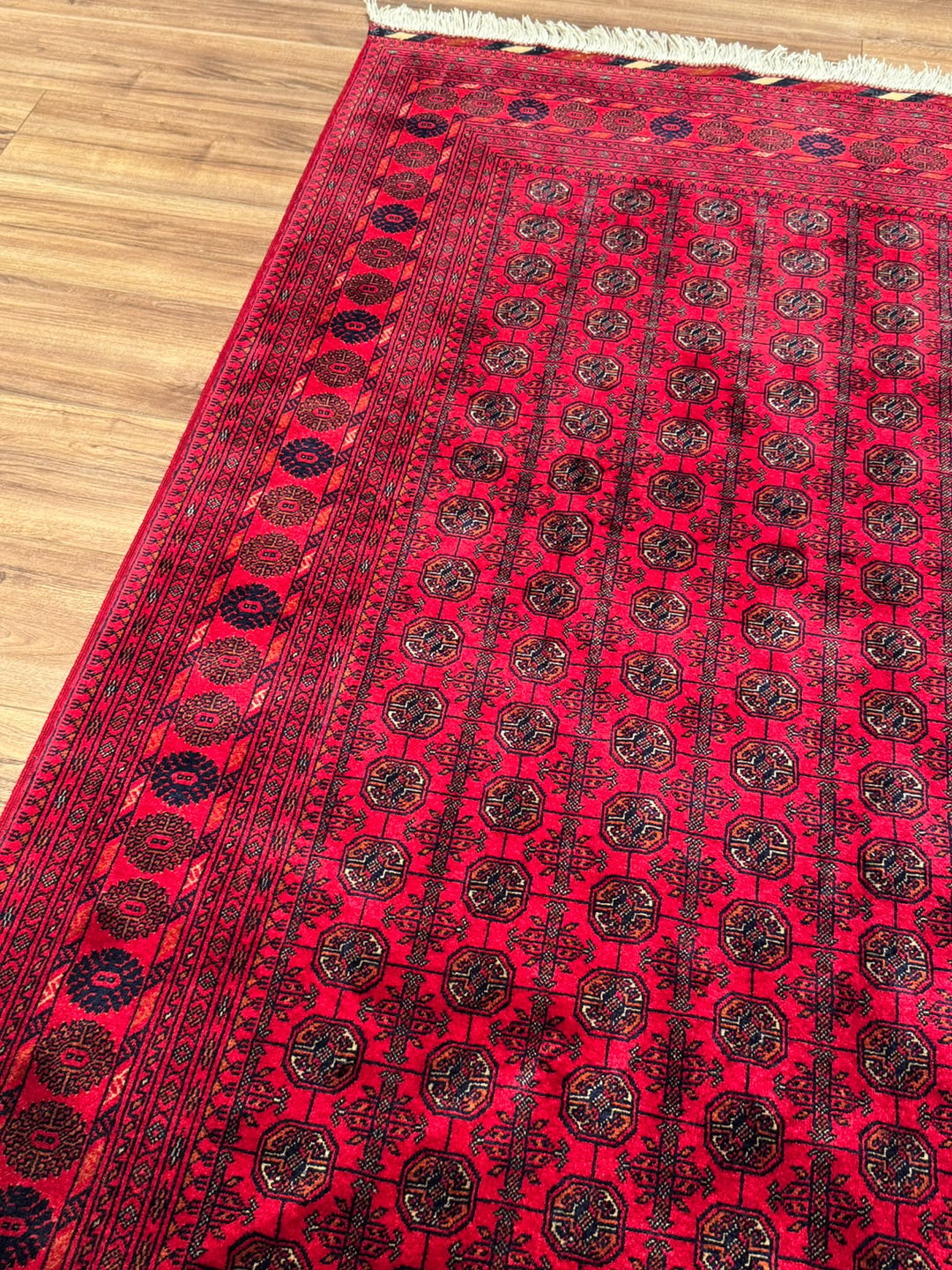 Afgan Halısı Bilcik Buhara Orijinal El Dokuması Kök Boya Yün 151x199 3 Metrekare - 5x7 ft