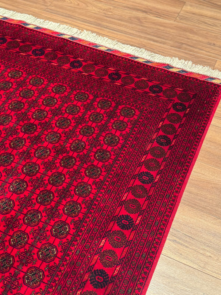 Afgan Halısı Bilcik Buhara Orijinal El Dokuması Kök Boya Yün 151x199 3 Metrekare - 5x7 ft