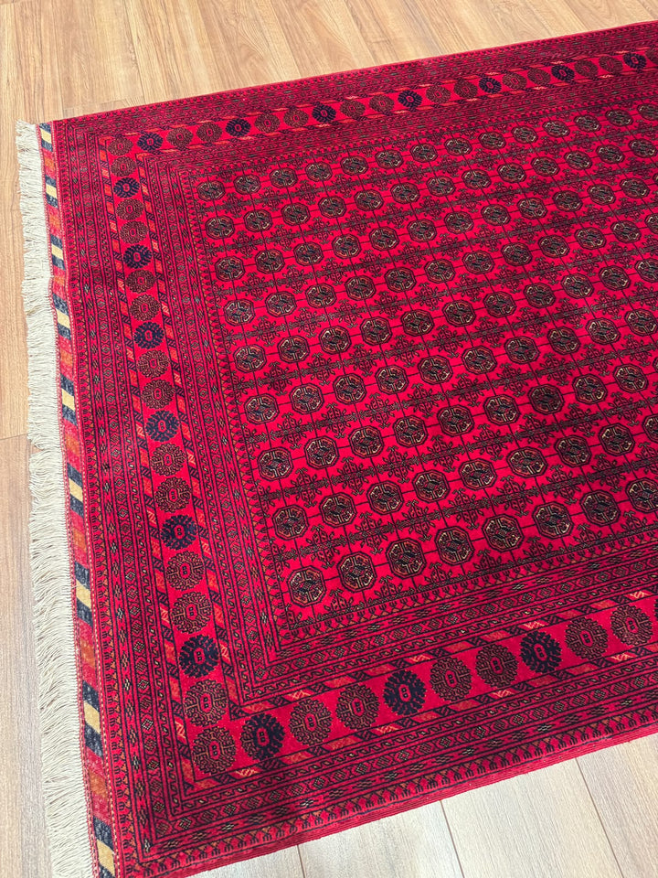 Afgan Halısı Bilcik Buhara Orijinal El Dokuması Kök Boya Yün 151x199 3 Metrekare - 5x7 ft