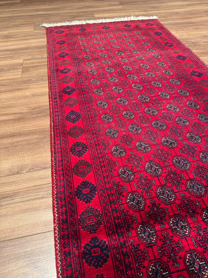 Afgan Halısı Yolluk Bilcik Buhara Orijinal El Dokuması Kök Boya Yün 0.80x291 2.33 Metrekare - 3x10 ft