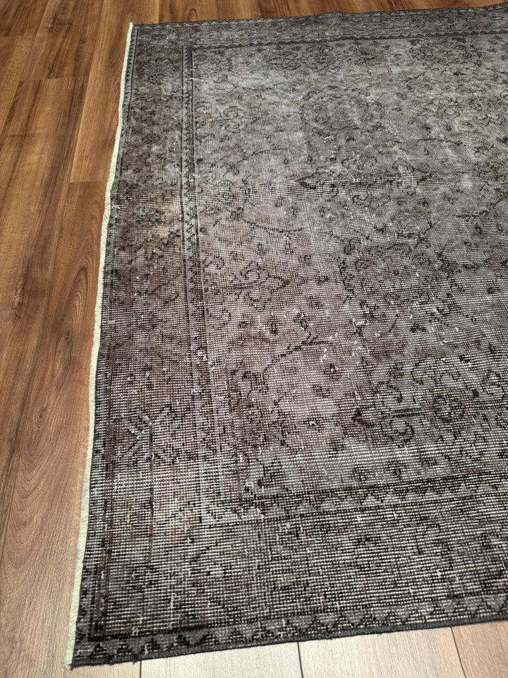 Orijinal Vintage Gri Kök Boya Yün El Dokuma Halı 170x271 4.61 Metrekare - 6x9 ft