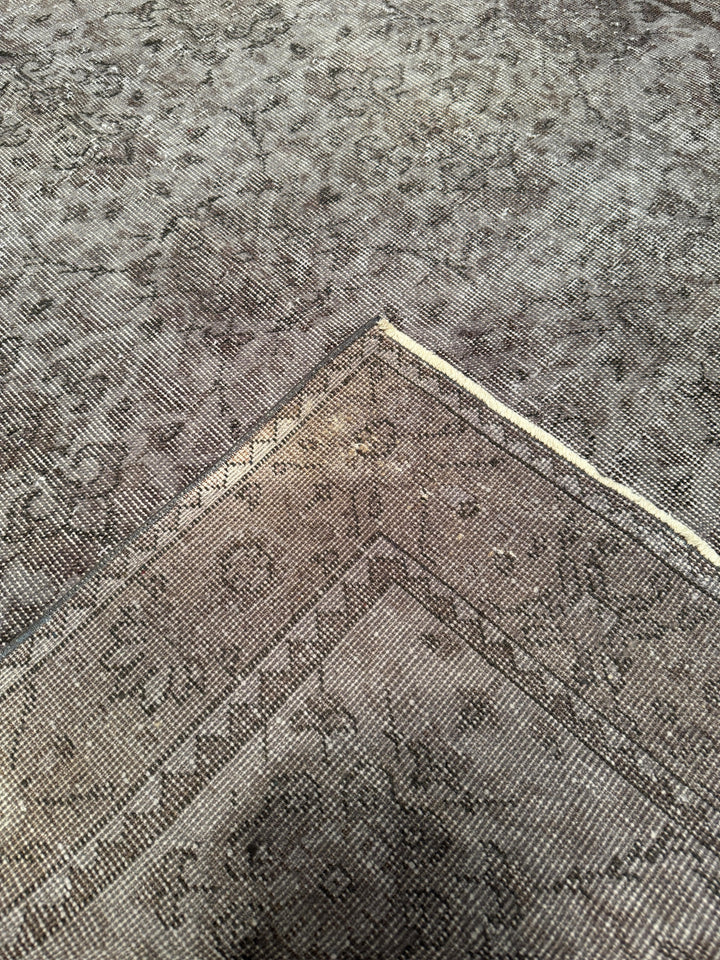 Orijinal Vintage Gri Kök Boya Yün El Dokuma Halı 170x271 4.61 Metrekare - 6x9 ft
