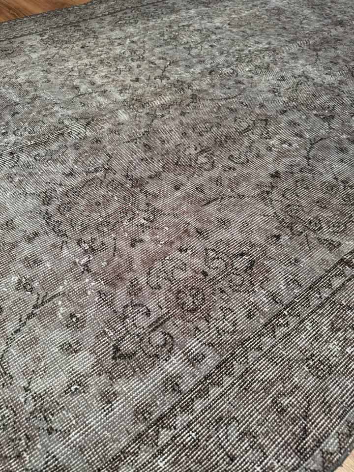 Orijinal Vintage Gri Kök Boya Yün El Dokuma Halı 170x271 4.61 Metrekare - 6x9 ft