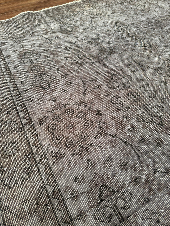 Orijinal Vintage Gri Kök Boya Yün El Dokuma Halı 170x271 4.61 Metrekare - 6x9 ft