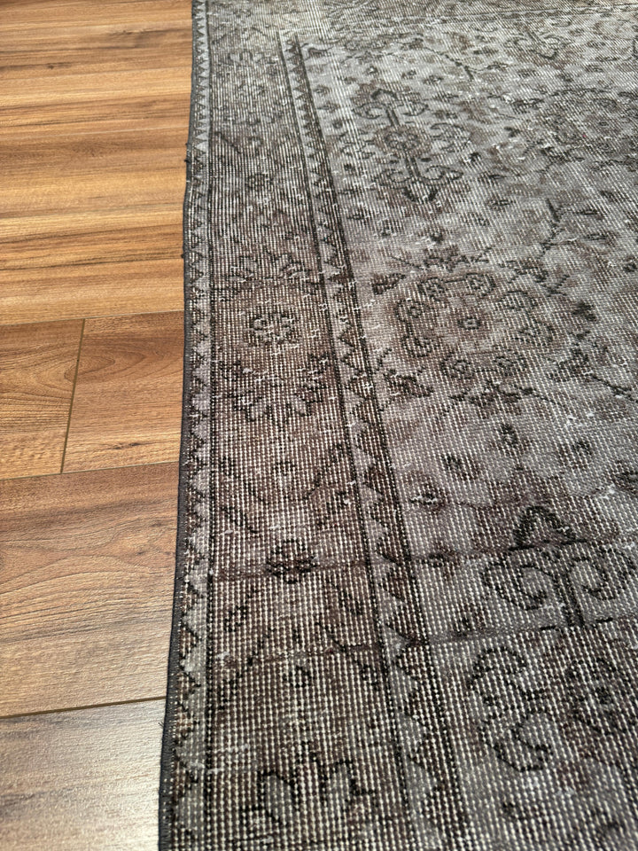 Orijinal Vintage Gri Kök Boya Yün El Dokuma Halı 170x271 4.61 Metrekare - 6x9 ft