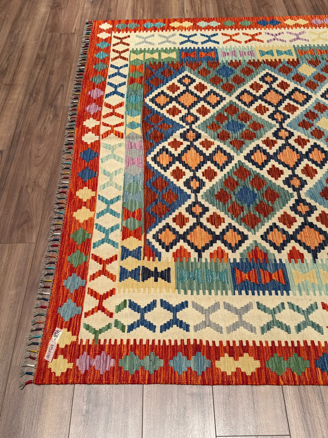 El Dokuma Orijinal Afgan Yün Kilim Multi 198x293 5.80 Metrekare - 7x10 ft