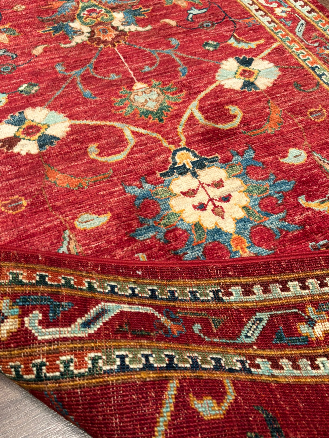 Sultani Binbirgece Yolluk Orijinal El Dokuması Kırmızı Kök Boya Yün Halı 0.86x299 2.57 Metrekare - 3x10 ft