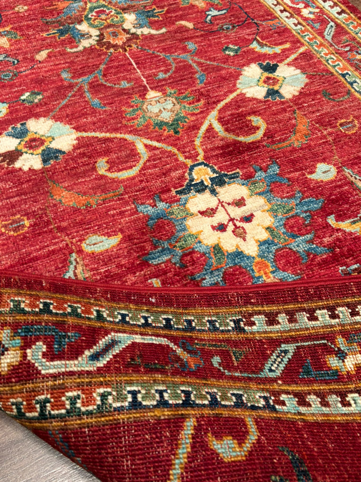 Sultani Binbirgece Yolluk Orijinal El Dokuması Kırmızı Kök Boya Yün Halı 0.86x299 2.57 Metrekare - 3x10 ft