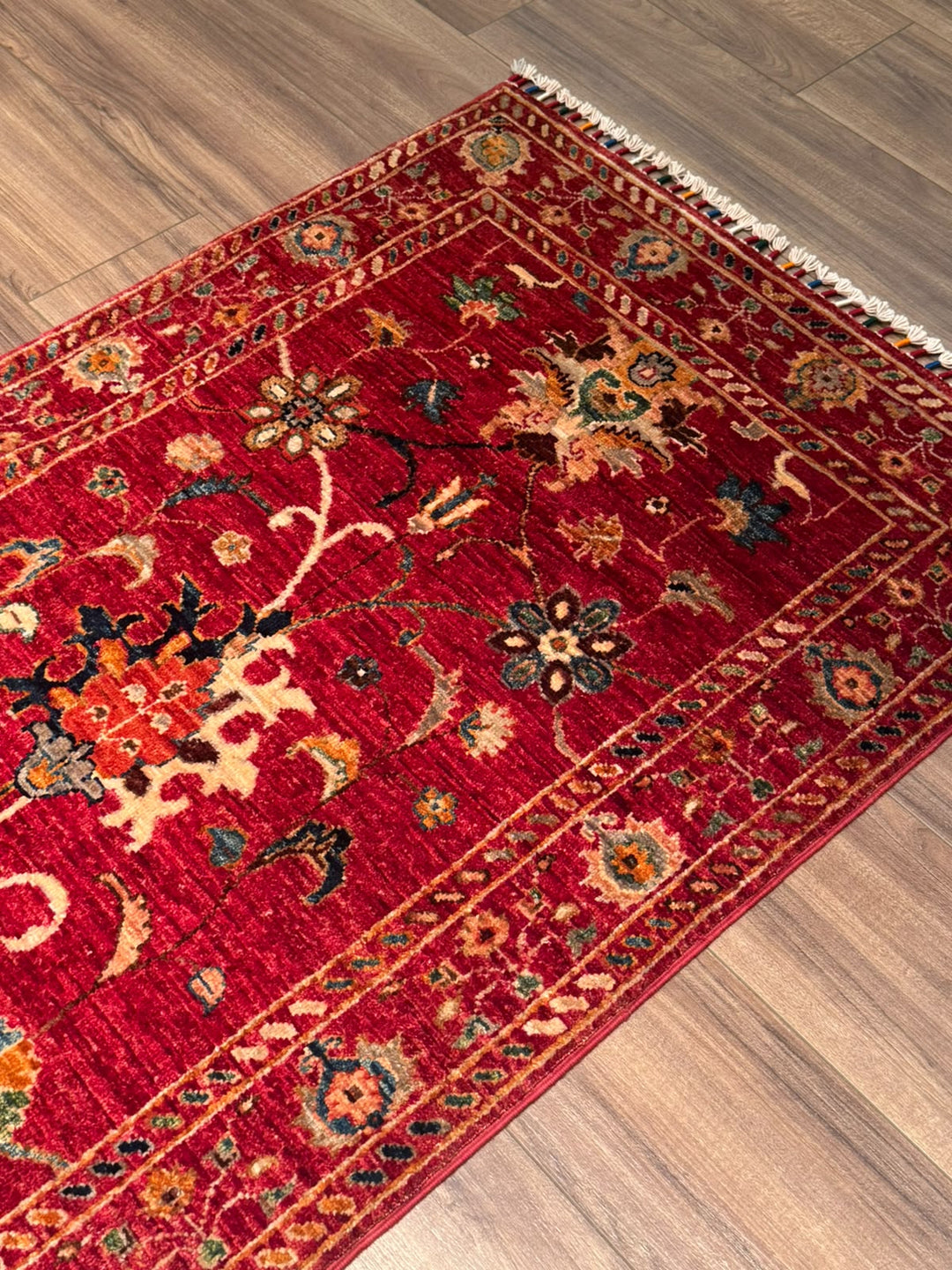 Sultani Binbirgece Uzun Yolluk Orijinal El Dokuması Kırmızı Kök Boya Yün Halı 0.80x538 4.30 Metrekare - 3x18 ft