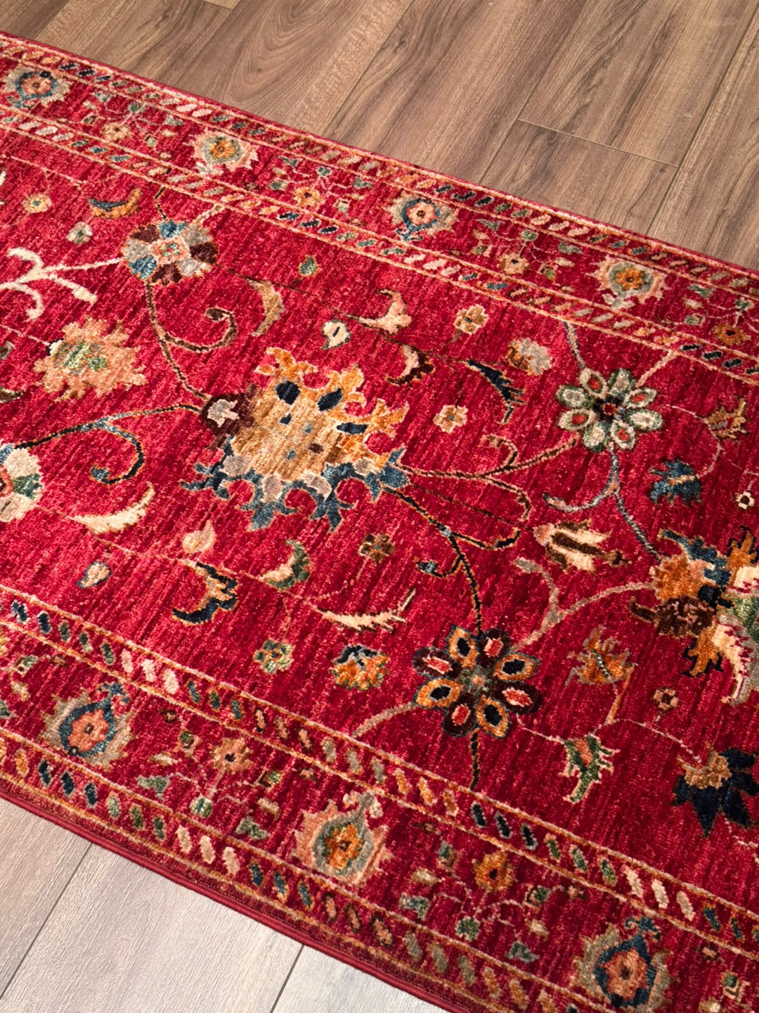 Sultani Binbirgece Uzun Yolluk Orijinal El Dokuması Kırmızı Kök Boya Yün Halı 0.80x538 4.30 Metrekare - 3x18 ft