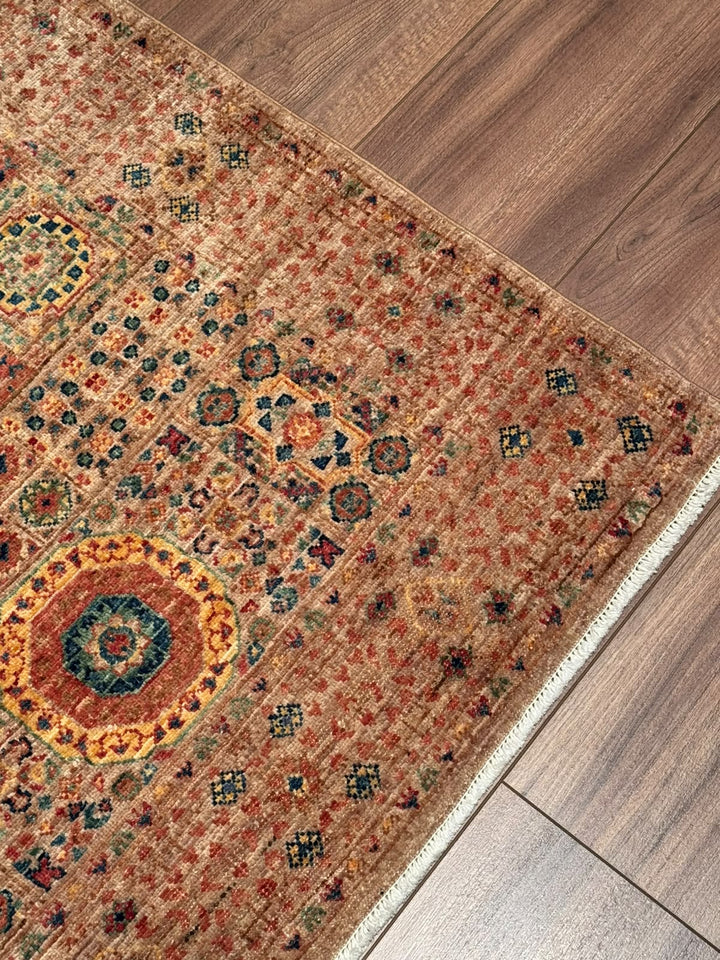 Memlük 50x50 Orijinal El Dokuması Yolluk Kahverengi Kök Boya Yün Halı 0.80x296 2.37 Metrekare - 3x10 ft