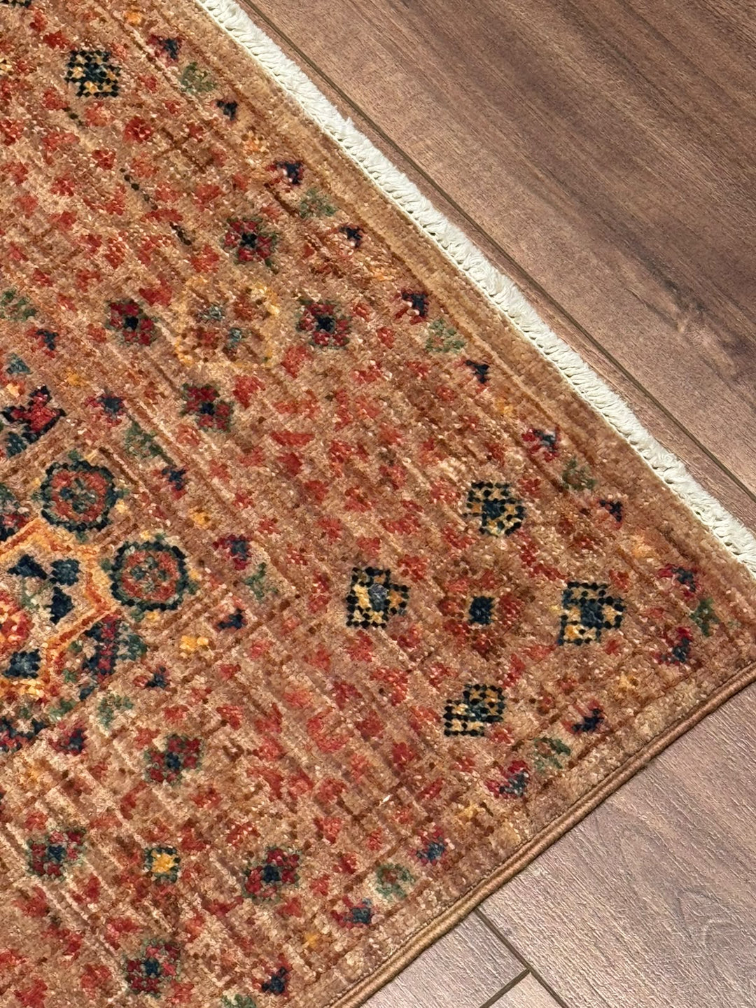 Memlük 50x50 Orijinal El Dokuması Yolluk Kahverengi Kök Boya Yün Halı 0.80x296 2.37 Metrekare - 3x10 ft