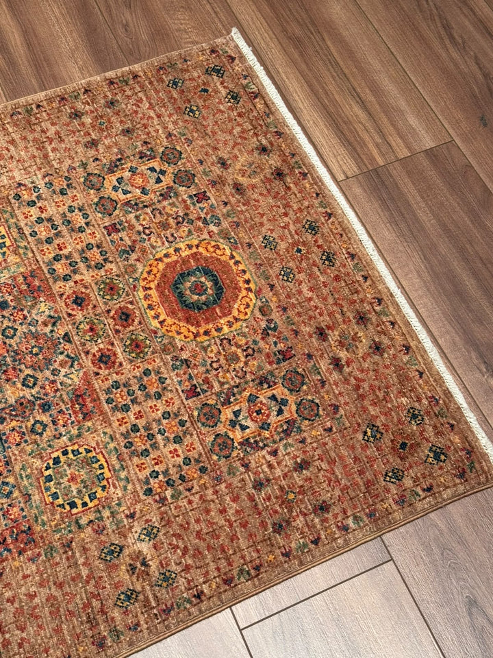 Memlük 50x50 Orijinal El Dokuması Yolluk Kahverengi Kök Boya Yün Halı 0.80x296 2.37 Metrekare - 3x10 ft