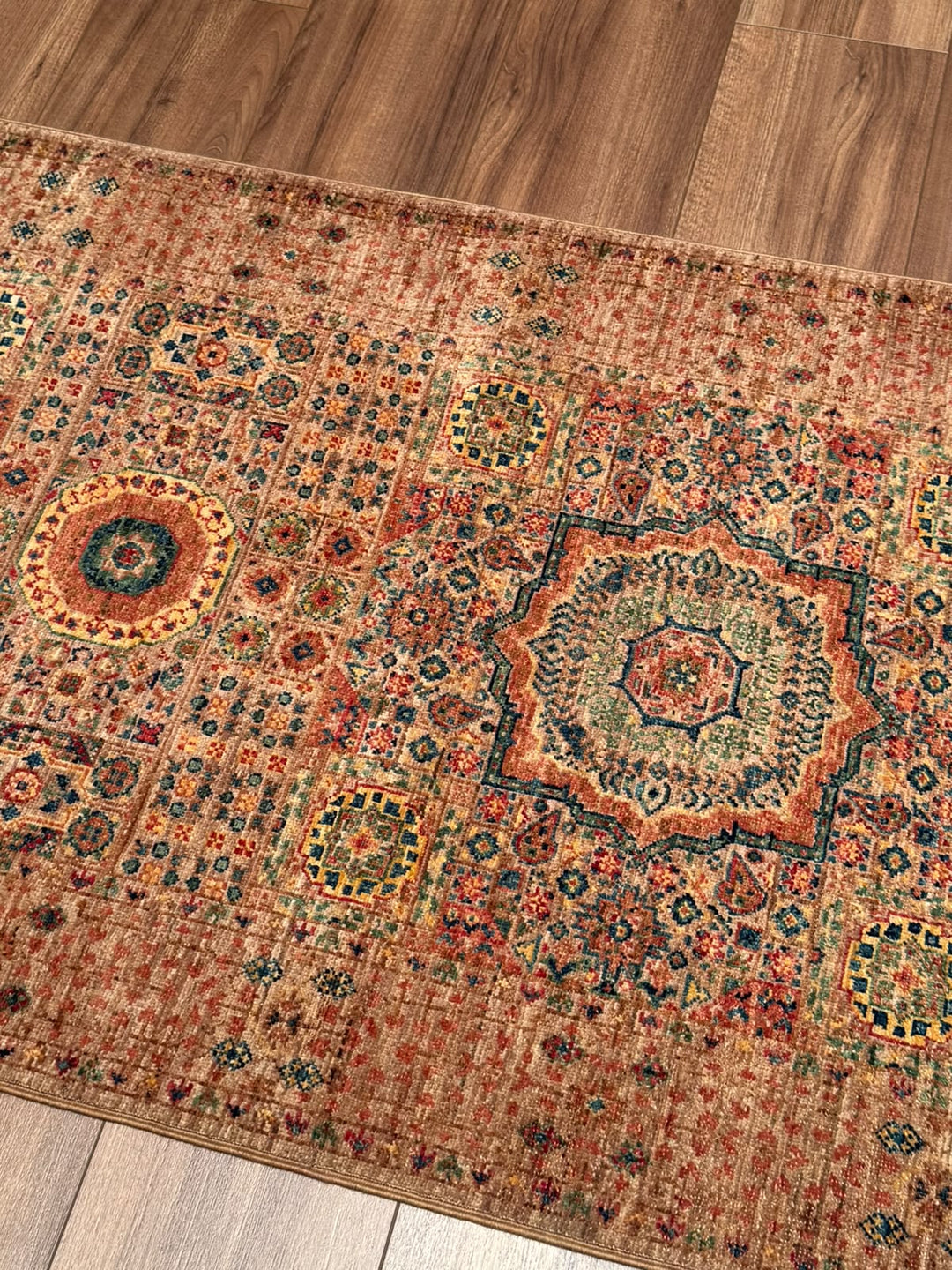 Memlük 50x50 Orijinal El Dokuması Yolluk Kahverengi Kök Boya Yün Halı 0.80x296 2.37 Metrekare - 3x10 ft