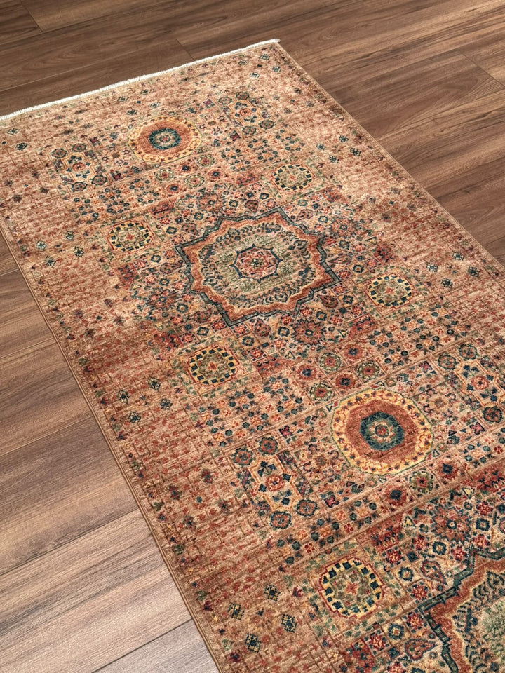 Memlük 50x50 Orijinal El Dokuması Yolluk Kahverengi Kök Boya Yün Halı 0.80x296 2.37 Metrekare - 3x10 ft