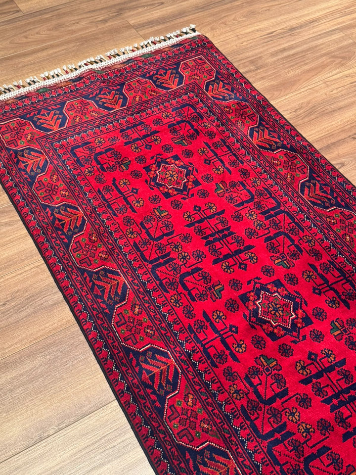 Afgan Halısı Hamyap Yolluk Orijinal El Dokuması Kök Boya Yün 0.76x285 2.17 Metrekare - 3x10 ft