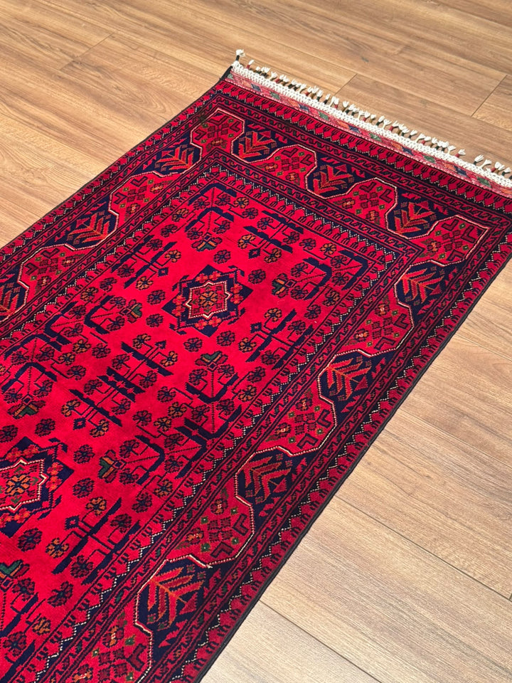Afgan Halısı Hamyap Yolluk Orijinal El Dokuması Kök Boya Yün 0.76x285 2.17 Metrekare - 3x10 ft