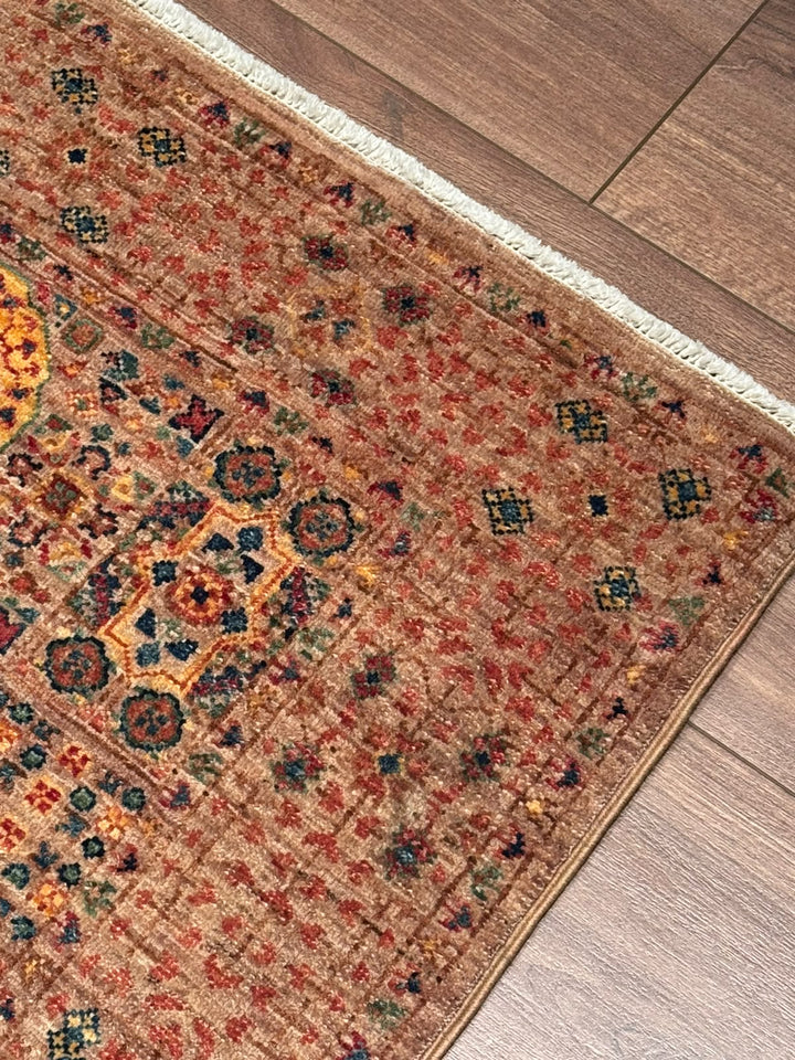 Memlük 50x50 Orijinal El Dokuması Yolluk Kahverengi Kök Boya Yün Halı 0.79x295 2.33 Metrekare - 3x10 ft