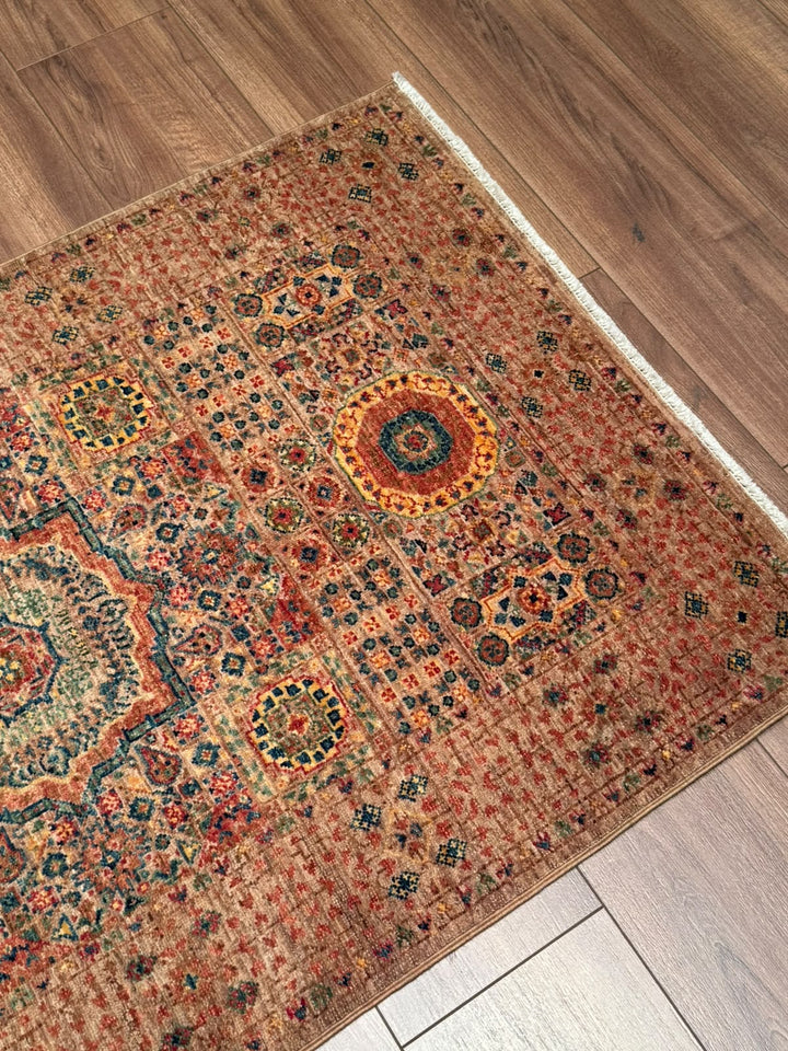 Memlük 50x50 Orijinal El Dokuması Yolluk Kahverengi Kök Boya Yün Halı 0.79x295 2.33 Metrekare - 3x10 ft
