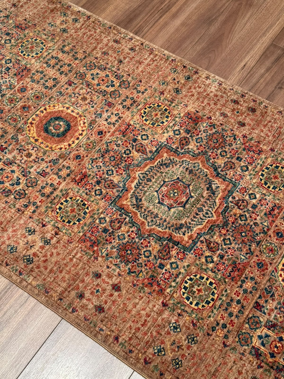 Memlük 50x50 Orijinal El Dokuması Yolluk Kahverengi Kök Boya Yün Halı 0.79x295 2.33 Metrekare - 3x10 ft
