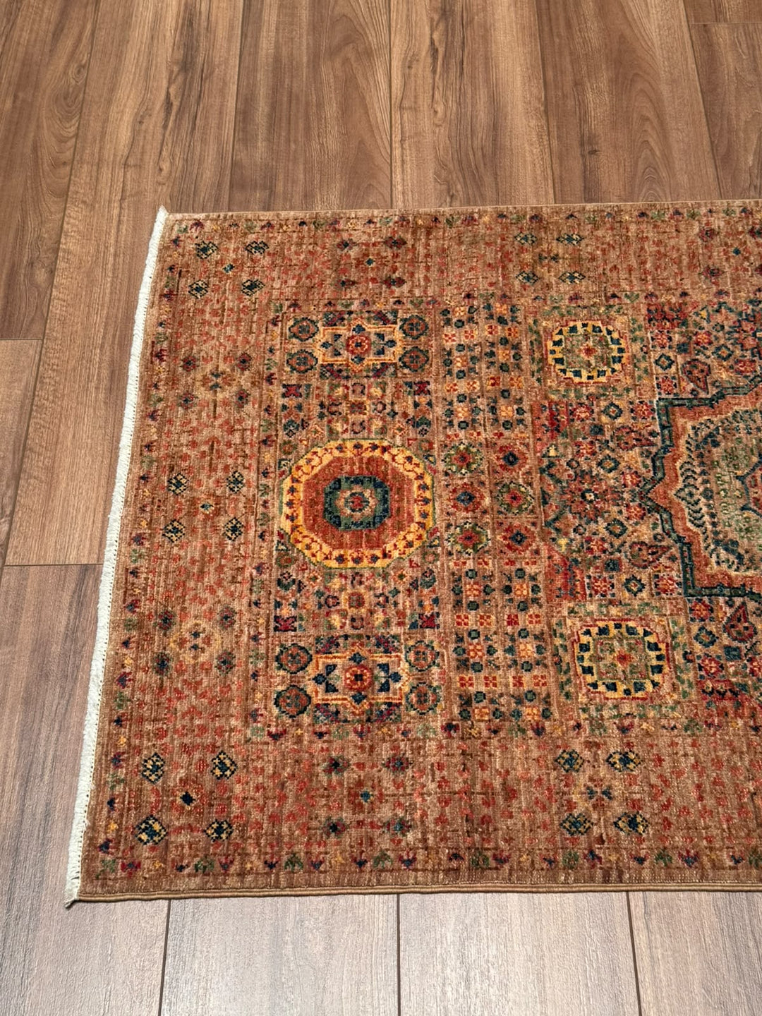 Memlük 50x50 Orijinal El Dokuması Yolluk Kahverengi Kök Boya Yün Halı 0.79x295 2.33 Metrekare - 3x10 ft