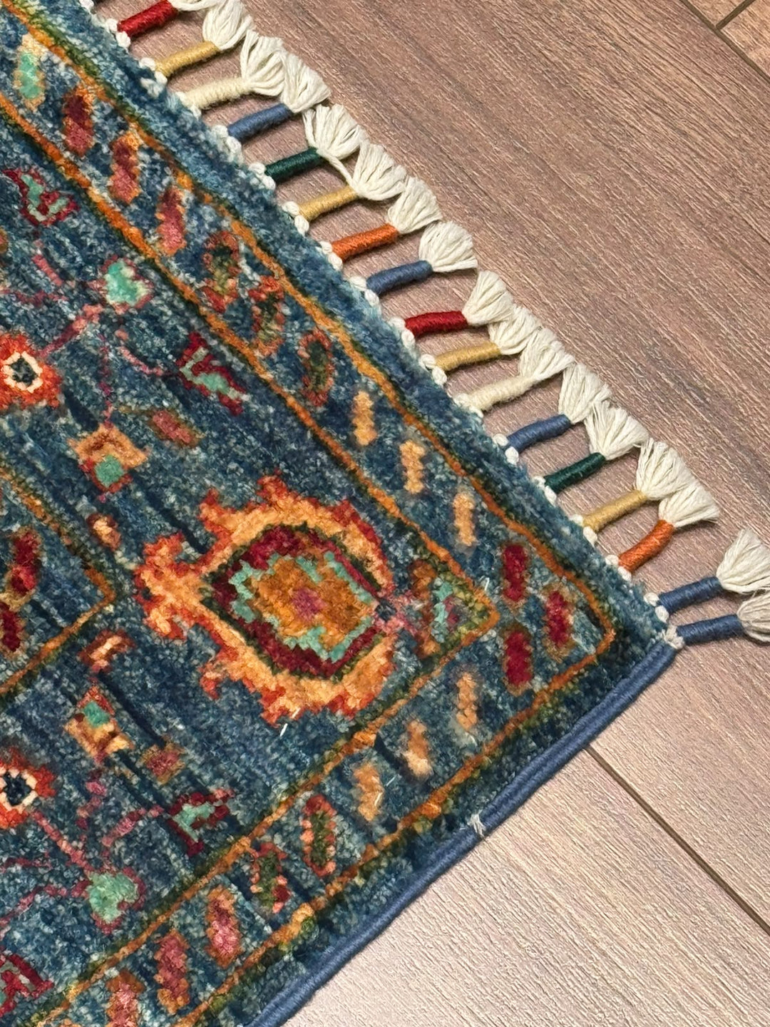 Sultani Binbirgece Yolluk Orijinal El Dokuması Lacivert Kök Boya Yün Halı 0.76x283 2.15 Metrekare - 3x10 ft